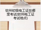 钦州初级电工证在哪里考试(钦州电工证考试地点)