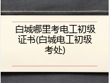 白城哪里考电工初级证书(白城电工初级考处)