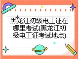 黑龙江初级电工证在哪里考试(黑龙江初级电工证考试地点)