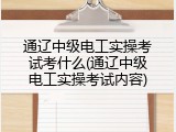 通辽中级电工实操考试考什么(通辽中级电工实操考试内容)