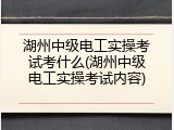 湖州中级电工实操考试考什么(湖州中级电工实操考试内容)