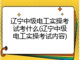 辽宁中级电工实操考试考什么(辽宁中级电工实操考试内容)