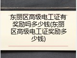 东丽区高级电工证有奖励吗多少钱(东丽区高级电工证奖励多少钱)