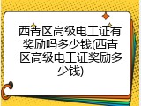 西青区高级电工证有奖励吗多少钱(西青区高级电工证奖励多少钱)