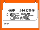 中级电工证报名费多少钱阿里(中级电工证报名费阿里)