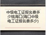中级电工证报名费多少钱海口(海口中级电工证报名费多少)