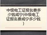 中级电工证报名费多少钱咸宁(中级电工证报名费咸宁多少钱)