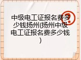 中级电工证报名费多少钱扬州(扬州中级电工证报名费多少钱)