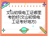 文山初级电工证哪里考的好(文山初级电工证考好地方)