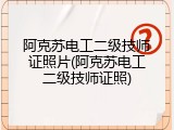 阿克苏电工二级技师证照片(阿克苏电工二级技师证照)