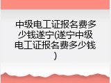 中级电工证报名费多少钱遂宁(遂宁中级电工证报名费多少钱)