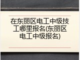 在东丽区电工中级技工哪里报名(东丽区电工中级报名)
