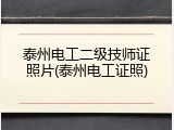 泰州电工二级技师证照片(泰州电工证照)
