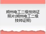 朔州电工二级技师证照片(朔州电工二级技师证照)