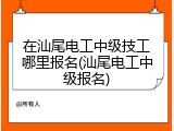 在汕尾电工中级技工哪里报名(汕尾电工中级报名)