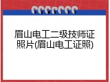 眉山电工二级技师证照片(眉山电工证照)