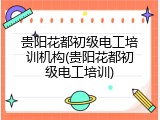 贵阳花都初级电工培训机构(贵阳花都初级电工培训)
