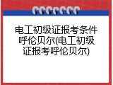 电工初级证报考条件呼伦贝尔(电工初级证报考呼伦贝尔)