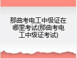 那曲考电工中级证在哪里考试(那曲考电工中级证考试)