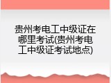 贵州考电工中级证在哪里考试(贵州考电工中级证考试地点)