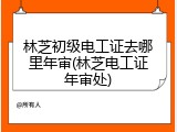 林芝初级电工证去哪里年审(林芝电工证年审处)