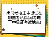黑河考电工中级证在哪里考试(黑河考电工中级证考试地点)