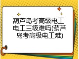葫芦岛考高级电工 电工三级难吗(葫芦岛考高级电工难)
