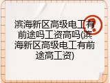 滨海新区高级电工有前途吗工资高吗(滨海新区高级电工有前途高工资)