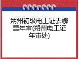 朔州初级电工证去哪里年审(朔州电工证年审处)