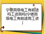 宁德高级电工有前途吗工资高吗(宁德高级电工有前途高工资)