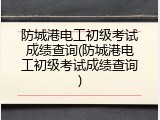 防城港电工初级考试成绩查询(防城港电工初级考试成绩查询)