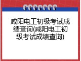 咸阳电工初级考试成绩查询(咸阳电工初级考试成绩查询)