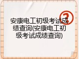 安康电工初级考试成绩查询(安康电工初级考试成绩查询)