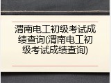 渭南电工初级考试成绩查询(渭南电工初级考试成绩查询)