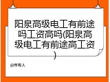 阳泉高级电工有前途吗工资高吗(阳泉高级电工有前途高工资)