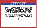 内江高级电工有前途吗工资高吗(内江高级电工有前途高工资)