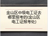 金山区中级电工证去哪里报考的(金山区电工证报考处)