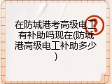在防城港考高级电工有补助吗现在(防城港高级电工补助多少)
