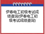 伊春电工初级考试成绩查询(伊春电工初级考试成绩查询)