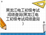 黑龙江电工初级考试成绩查询(黑龙江电工初级考试成绩查询)