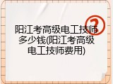 阳江考高级电工技师多少钱(阳江考高级电工技师费用)