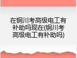 在铜川考高级电工有补助吗现在(铜川考高级电工有补助吗)