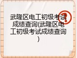 武隆区电工初级考试成绩查询(武隆区电工初级考试成绩查询)