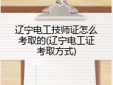 辽宁电工技师证怎么考取的(辽宁电工证考取方式)