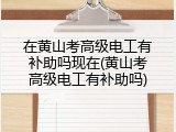 在黄山考高级电工有补助吗现在(黄山考高级电工有补助吗)