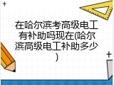 在哈尔滨考高级电工有补助吗现在(哈尔滨高级电工补助多少)