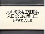 文山初级电工证报名入口(文山初级电工证报名入口)