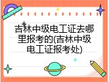 吉林中级电工证去哪里报考的(吉林中级电工证报考处)