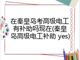 在秦皇岛考高级电工有补助吗现在(秦皇岛高级电工补助 yes)