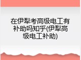 在伊犁考高级电工有补助吗知乎(伊犁高级电工补助)
